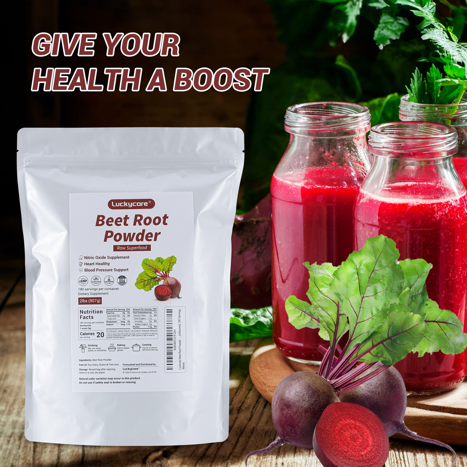 2 LB Organic Beet Root Powder Raw Non GMO Pure Beta Vulgaris Nitric Oxide Booste