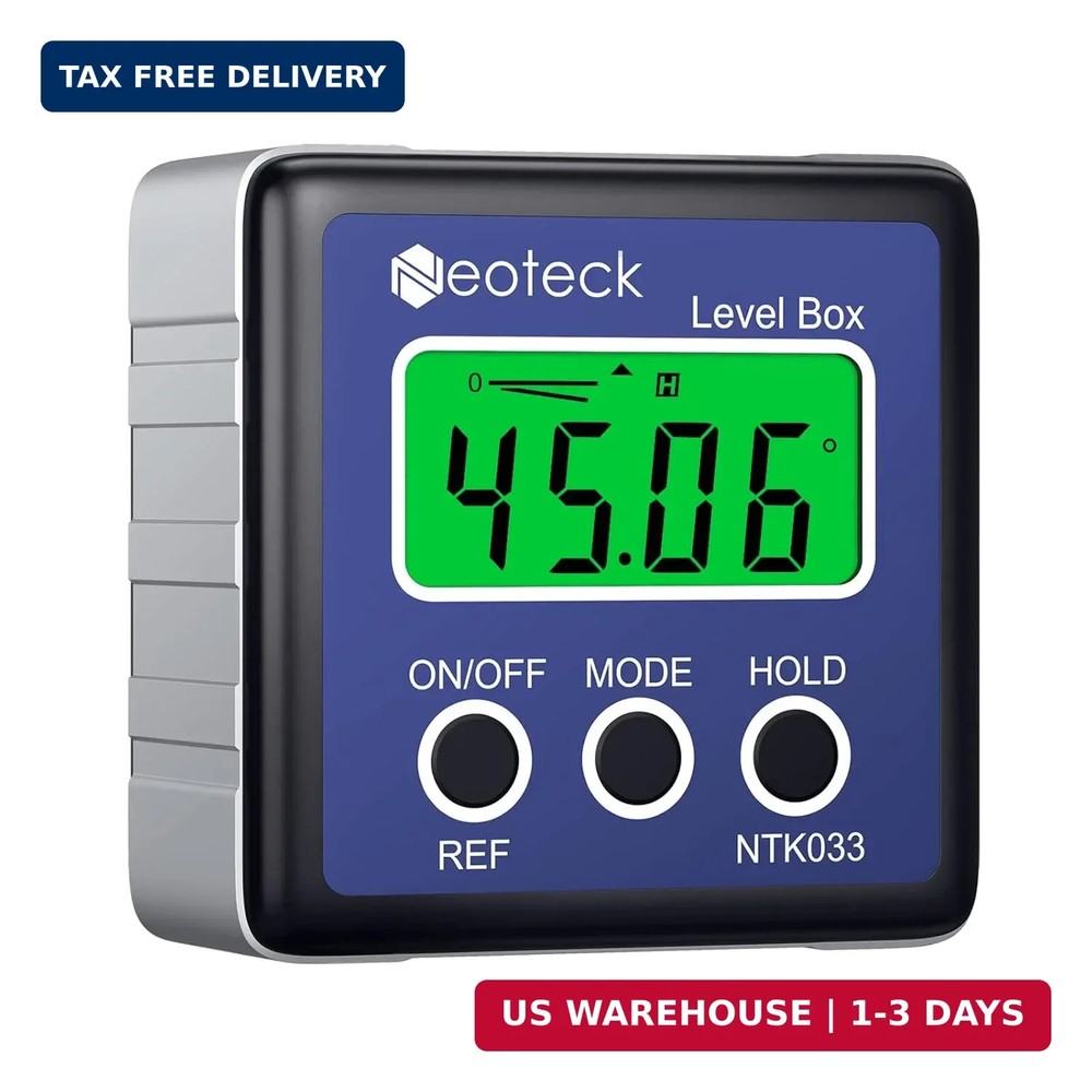 Neoteck Digital Angle Finder LCD Digital Angle Gauge Waterproof Protractor Incli