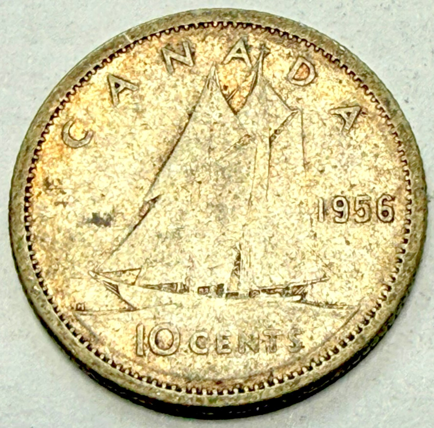 1956 Canada Dime 10 Cents Silver
