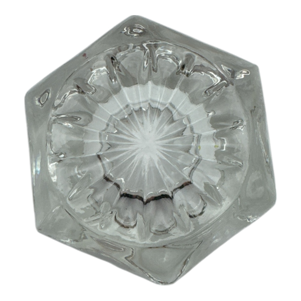 Salt Cellar Individual Round Pressed Glass Floral Pattern
