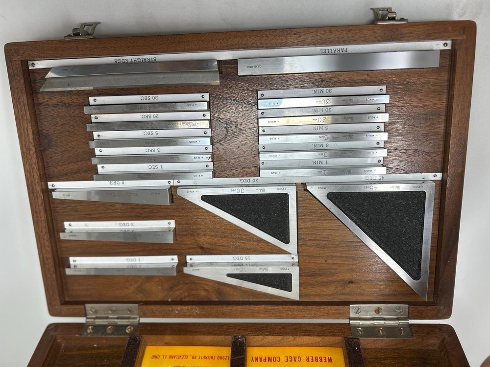 Webber Gage Company Steel Angle Gage Block Set 16-A Rectangular Angle