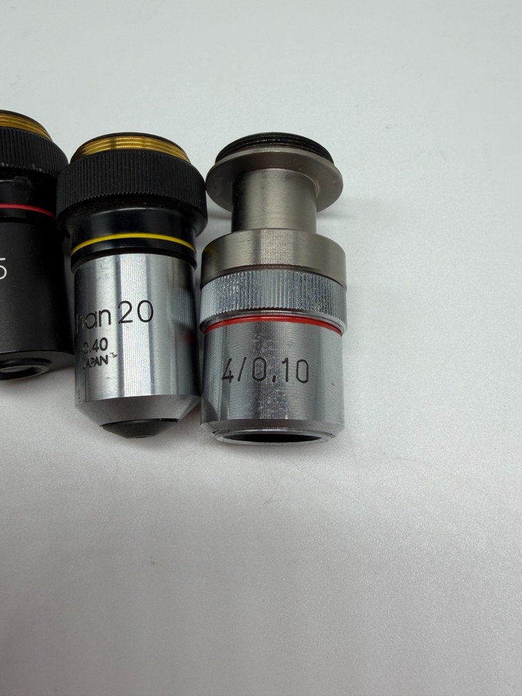 Olympus Tokyo MPlan Microscope Objective Lens 5, 20, 40, 100 + Extras