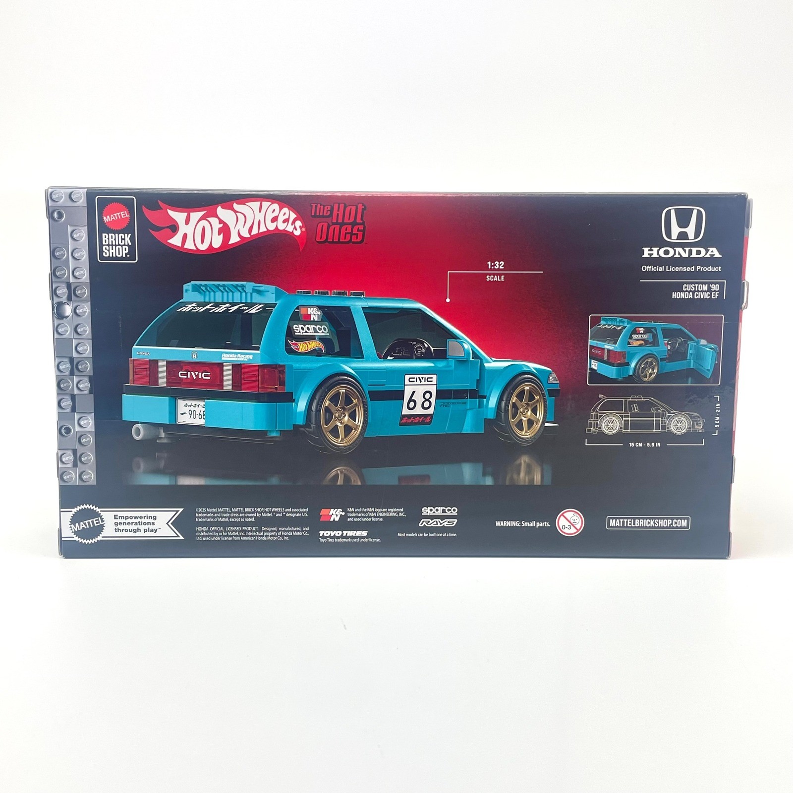 Hot Wheels Mattel Brick Shop Custom '90 Honda Civic EF Building Set 248 PCS