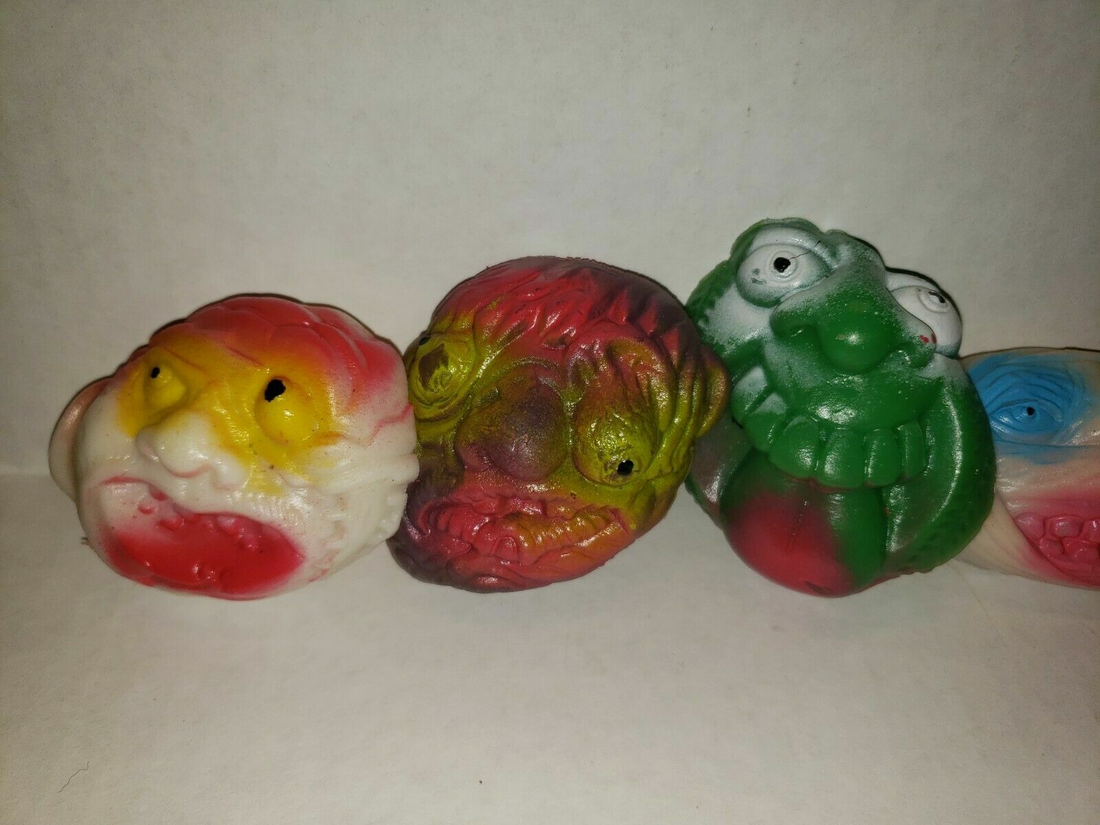 Vtg Wacky Goulies Weirdos Monster Rubber Face Frisbee Madballs Lot of 6 SKU 37