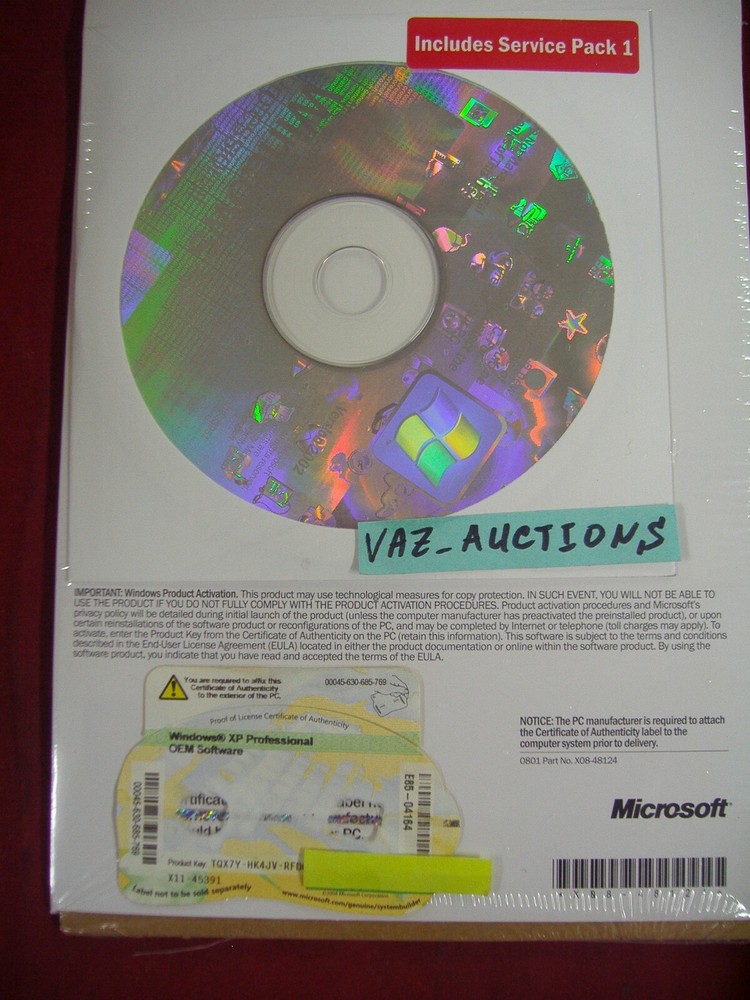 Brand MICROSOFT WINDOWS XP PROFESSIONAL FULL VERSION wSP1 SP3 MS WIN P G2U