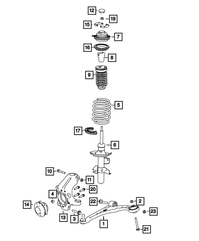 Genuine Mopar Strut Mount Left 5168235AD
