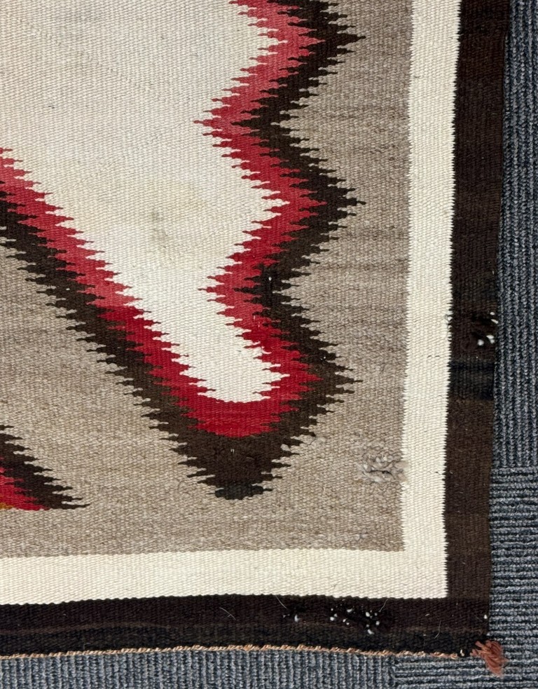 Antique Navajo Textiles Rug ca. 1920's Size 57" L x 41.5" W Hand Woven