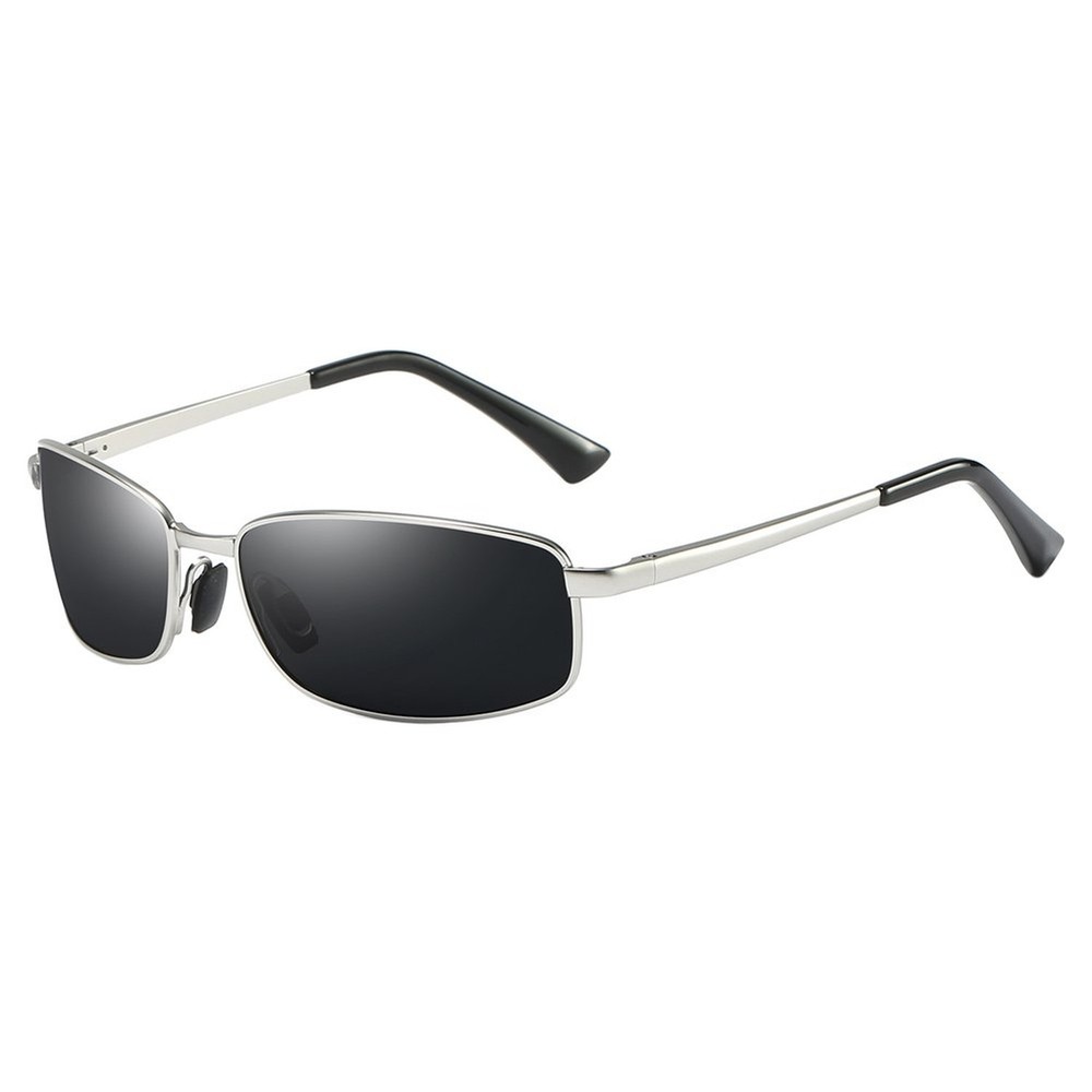 ZHILE Wrap Polarized Sunglasses Rectangular Metal Frame Classic Style Large S...