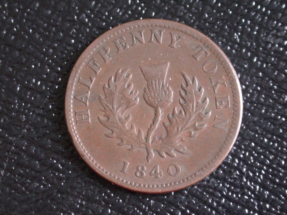 Nova Scotia, Canada 1840 1/2 Penny Token