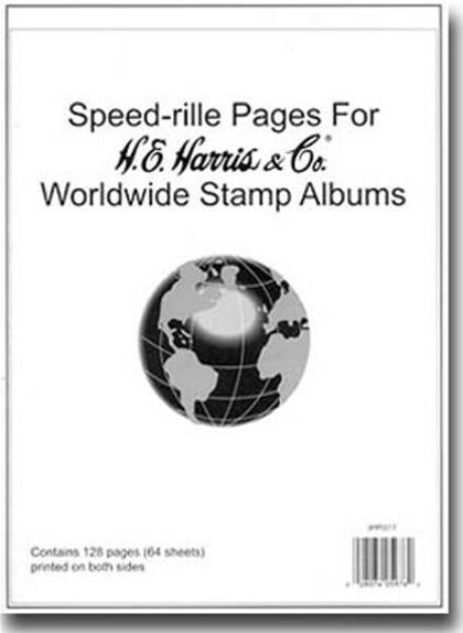 HE Harris Speedrille Pages Worldwide Stamp Albums 64 Sheets New Pack