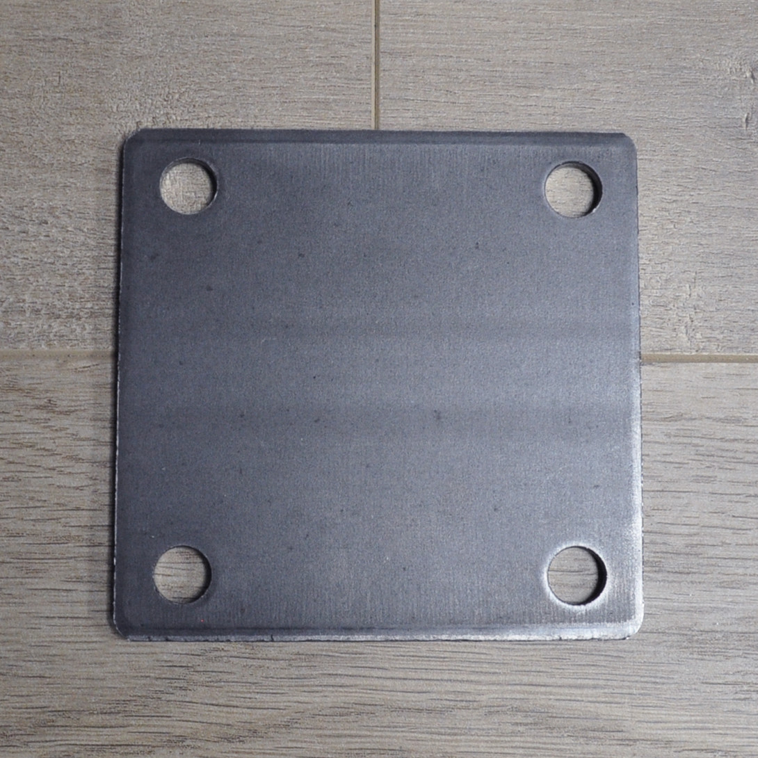FLAT SQUARE STEEL BASE PLATES WITH 4 HOLES | 3x3 4x4 5x5 6x6 8x8 | QTY Discounts