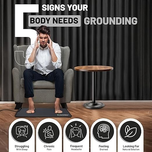 Grounding mat by Awami ground with 15 feet cord and tester pen included