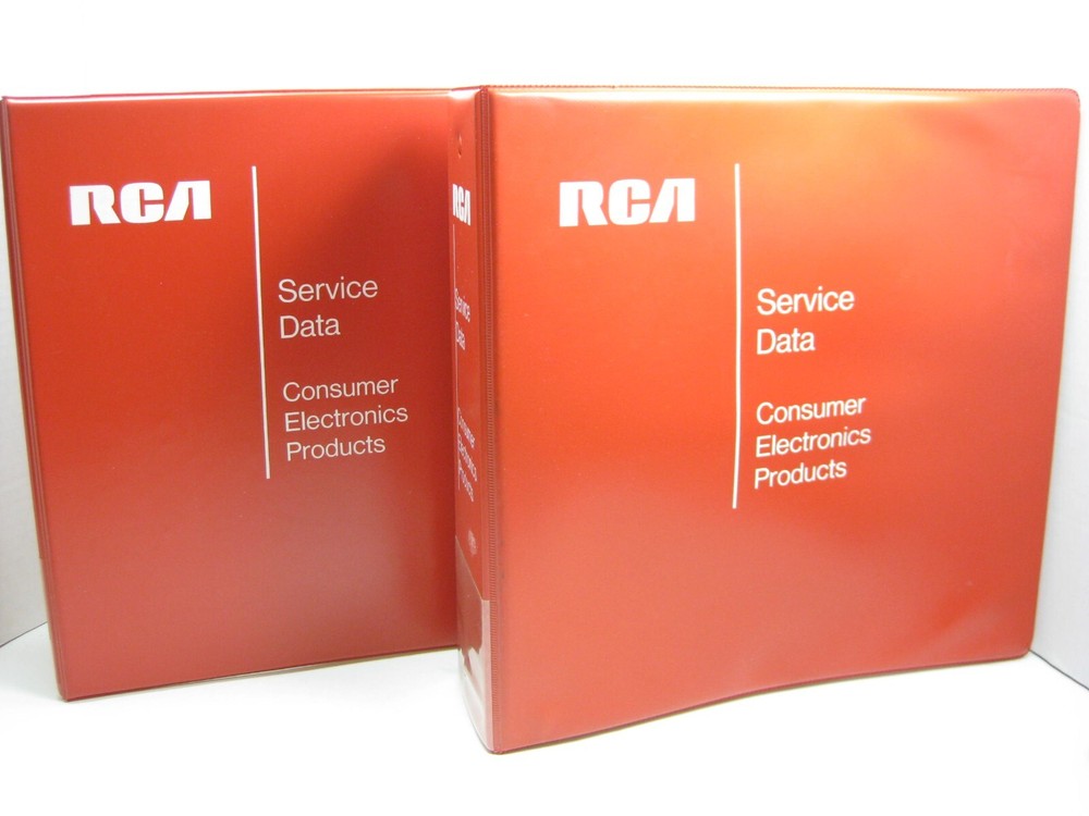 RCA CONSUMER ELECTRONICS SERVICE DATA PAIR OF 3 RING BINDERS 1970'S