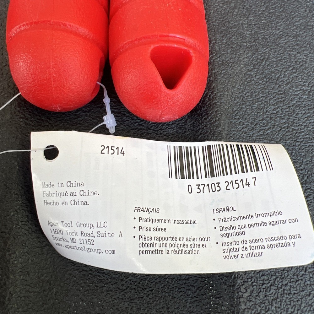 Nicholson 21514 HANDLEPH6RED PLASTICW/THREADED INSERT