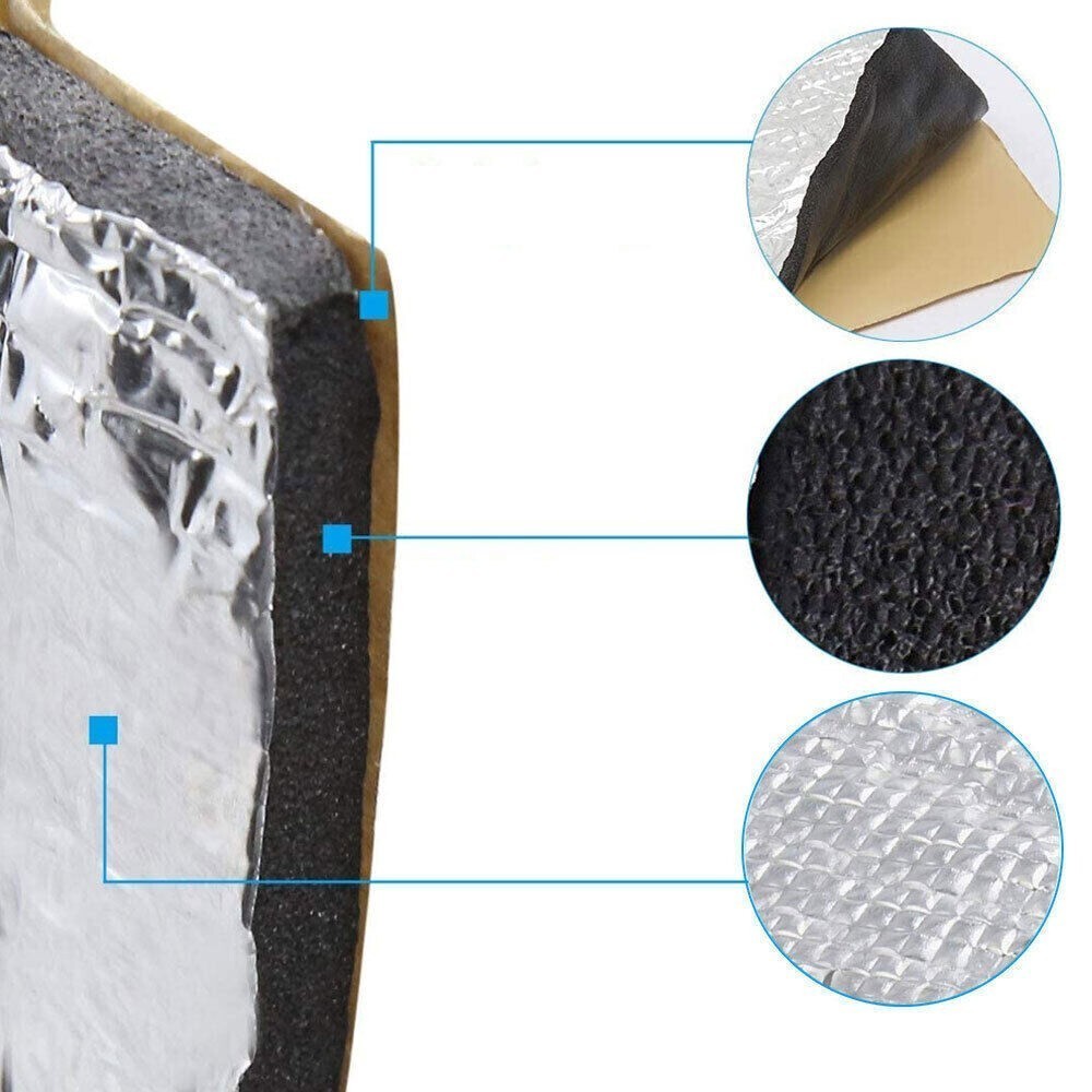 Heat Shield Sound Deadener Pad Car Firewall Thermal Noise Proof Insulation Mat