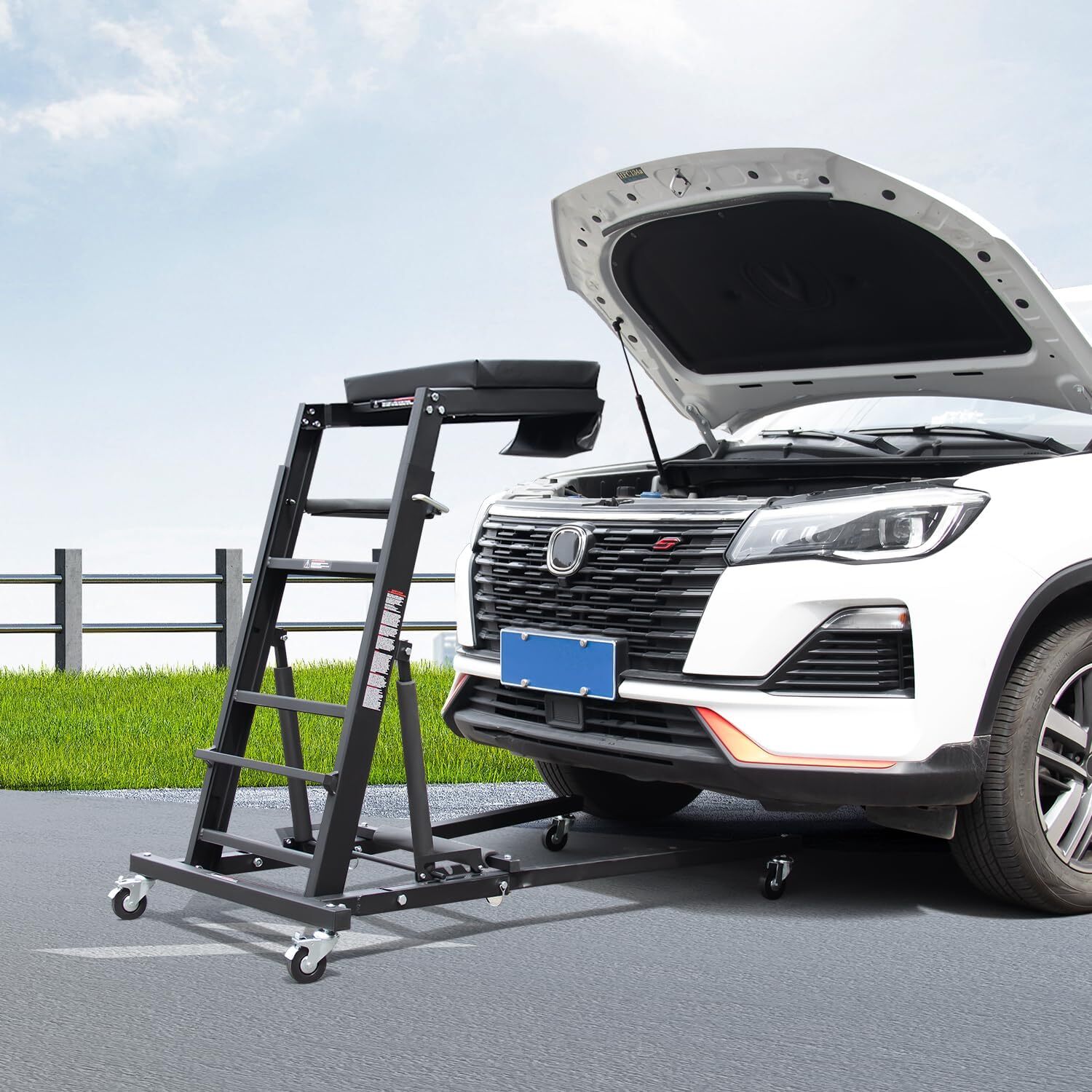 Automotive Topside Creeper Adjustable Engine Creeper Height 47" to 65", 440 LBS