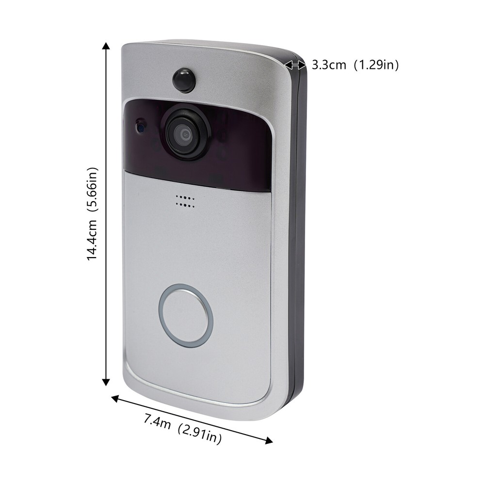 Wireless Security Smart WiFi Doorbell Intercom Video Camera Door Bell V5 Silver