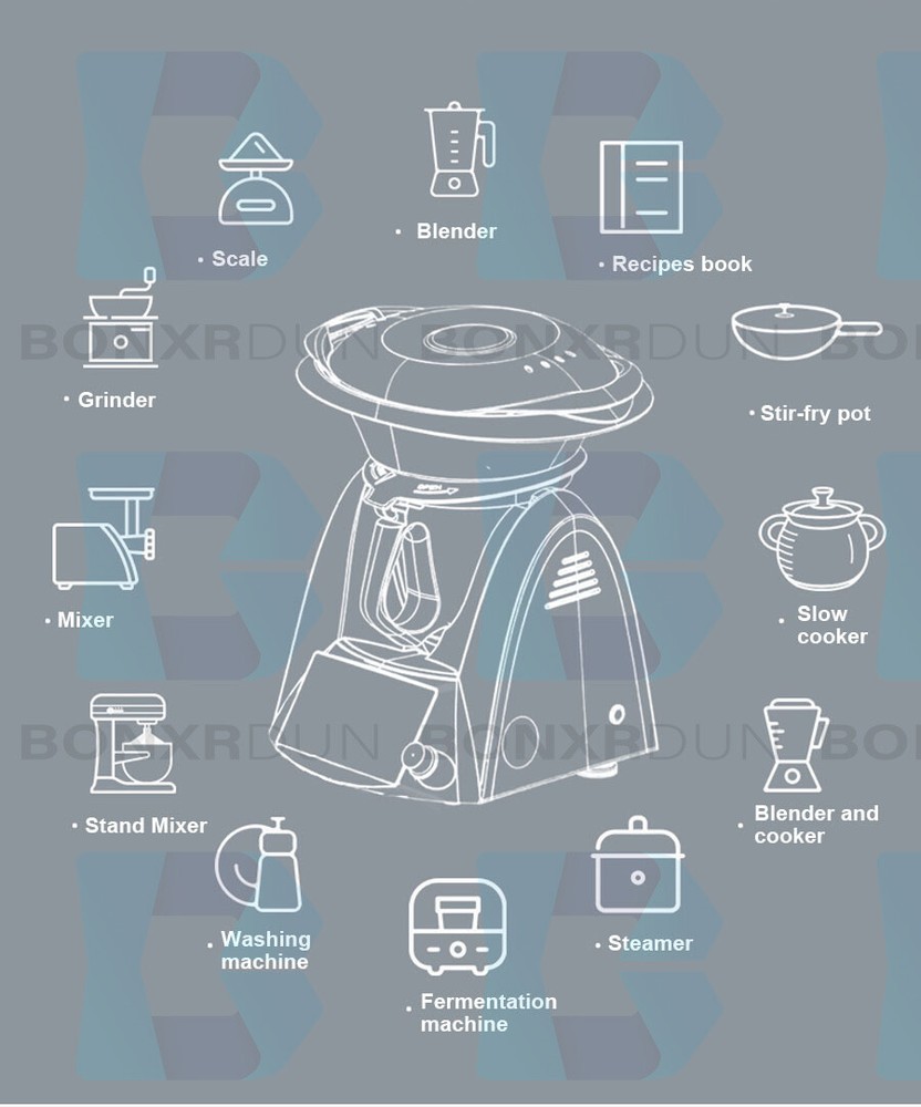 Kitchen Appliances Automatic Multifunctional Cooking Machine Robot Mixer 1500w