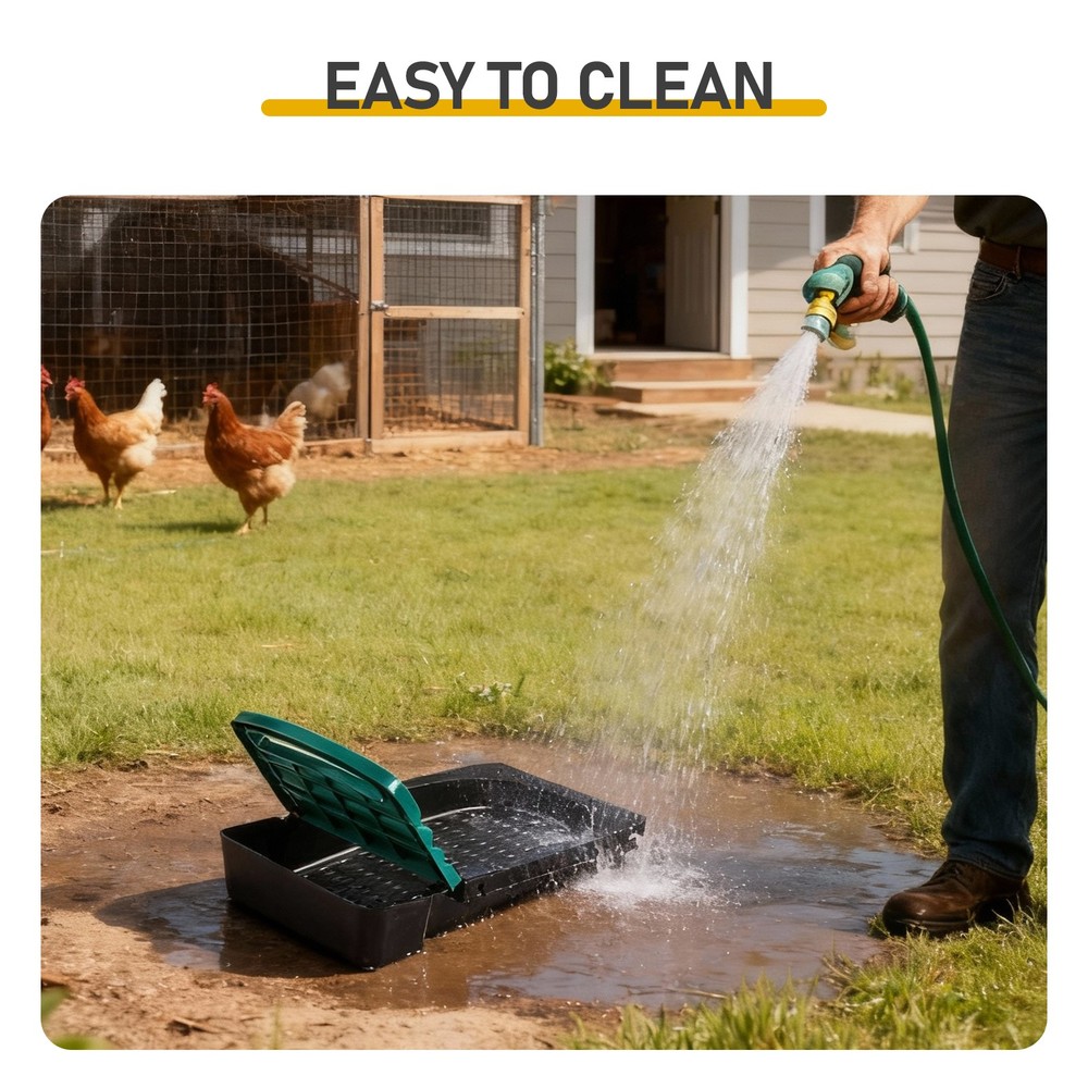 3 Compartment Green Wall Mount Chicken Nesting Box,Easy Egg Collection&Cleanable