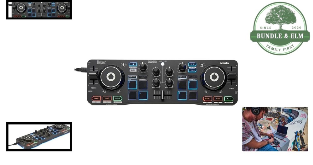 DJControl Starlight | Portable USB DJ Controller with Lighting Effects & Serato