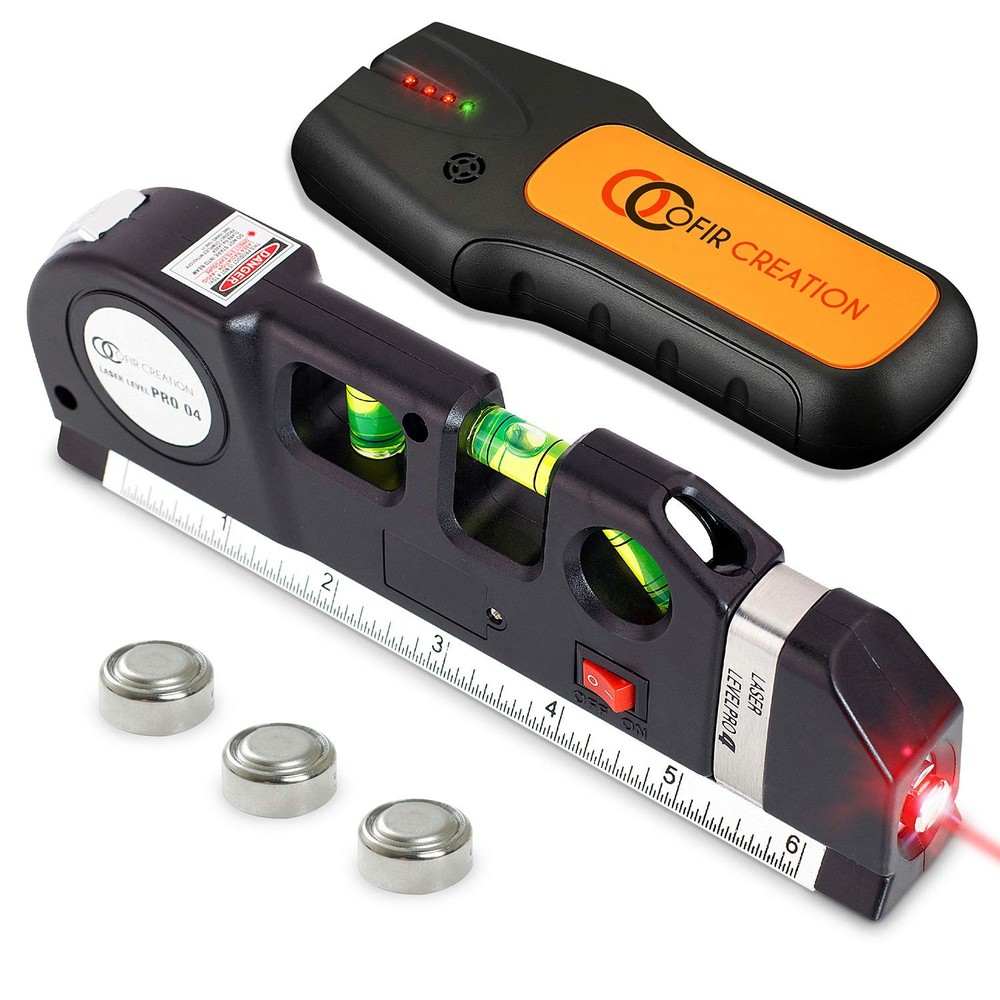 Ofircreation Stud Finder & Multifunction Device (Laser Level Black and Orange