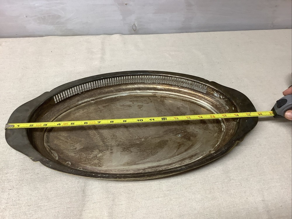 Serving Tray, Pilgrim Silver, Silver Plate Large Oval Tray Vintage