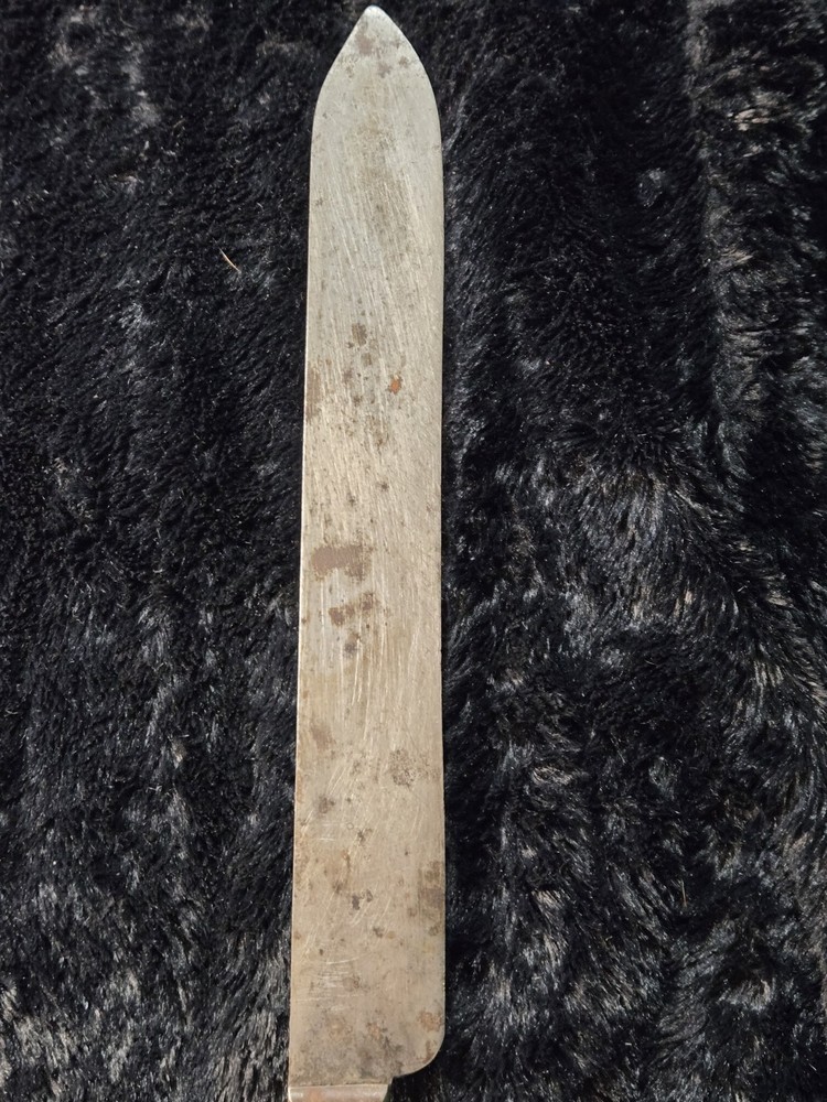 Antique William Harmar & Co Sheffield Kitchen Bread Knife 1800s Polished Wood