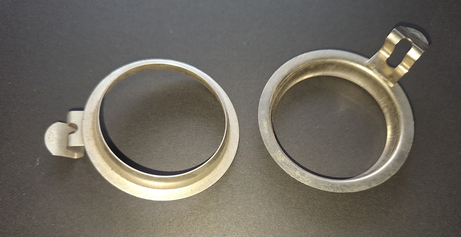 TWO  TUBE HOLD-DOWN RINGS 5R4 87 1.6" ID STAINLESS