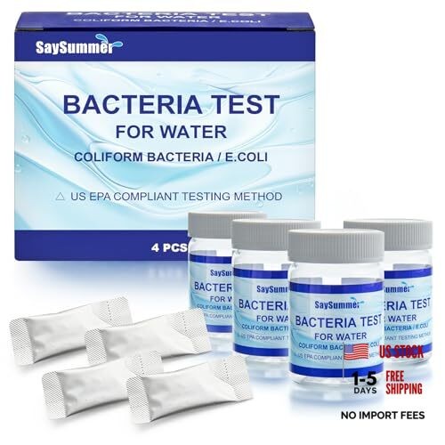 Drinking Water Bacteria Test Kit: Detecting Coliform E coli Bacteria - 4 Tests