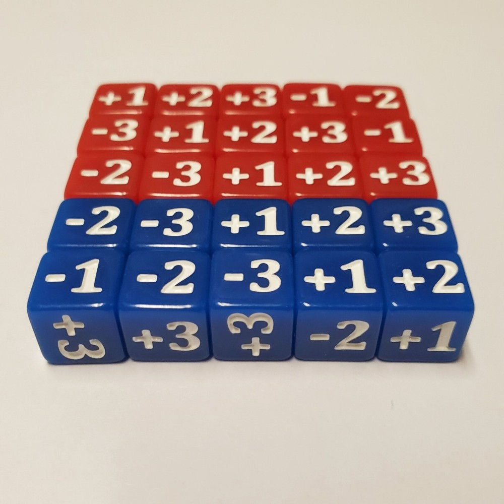 25x Modifier Base 10mm Dice Counter Set Red & Blue for Shadowverse: Evolve