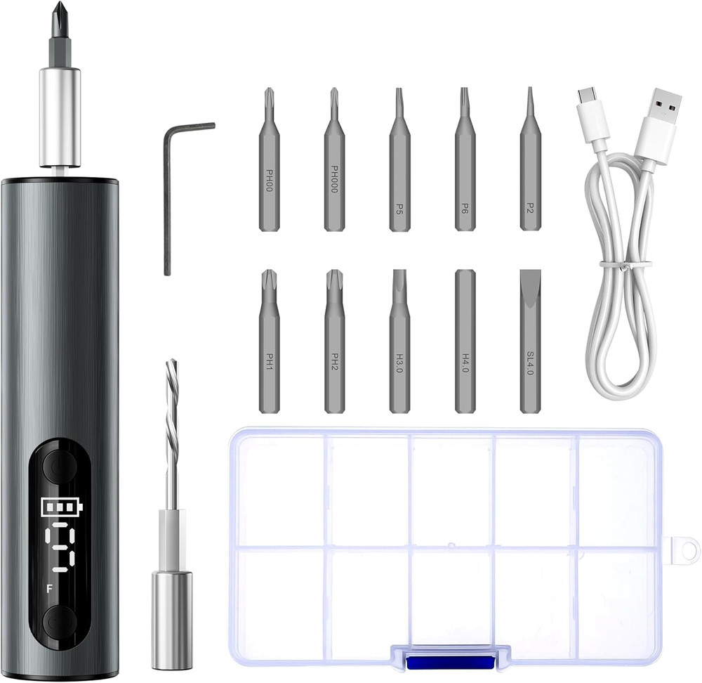 Multi-Functional Electric Screwdriver Set - Cordless Stick Drill w/Wireless C...