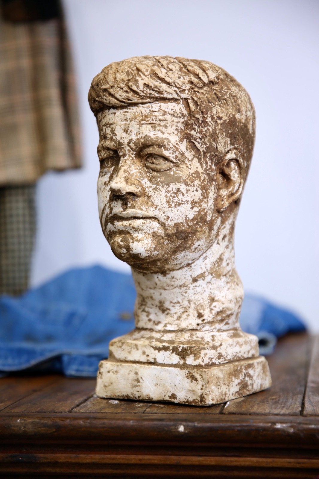 VTG Antique Mannequin Head Hat Stand Countertop Display Bust Chalkware Oddity