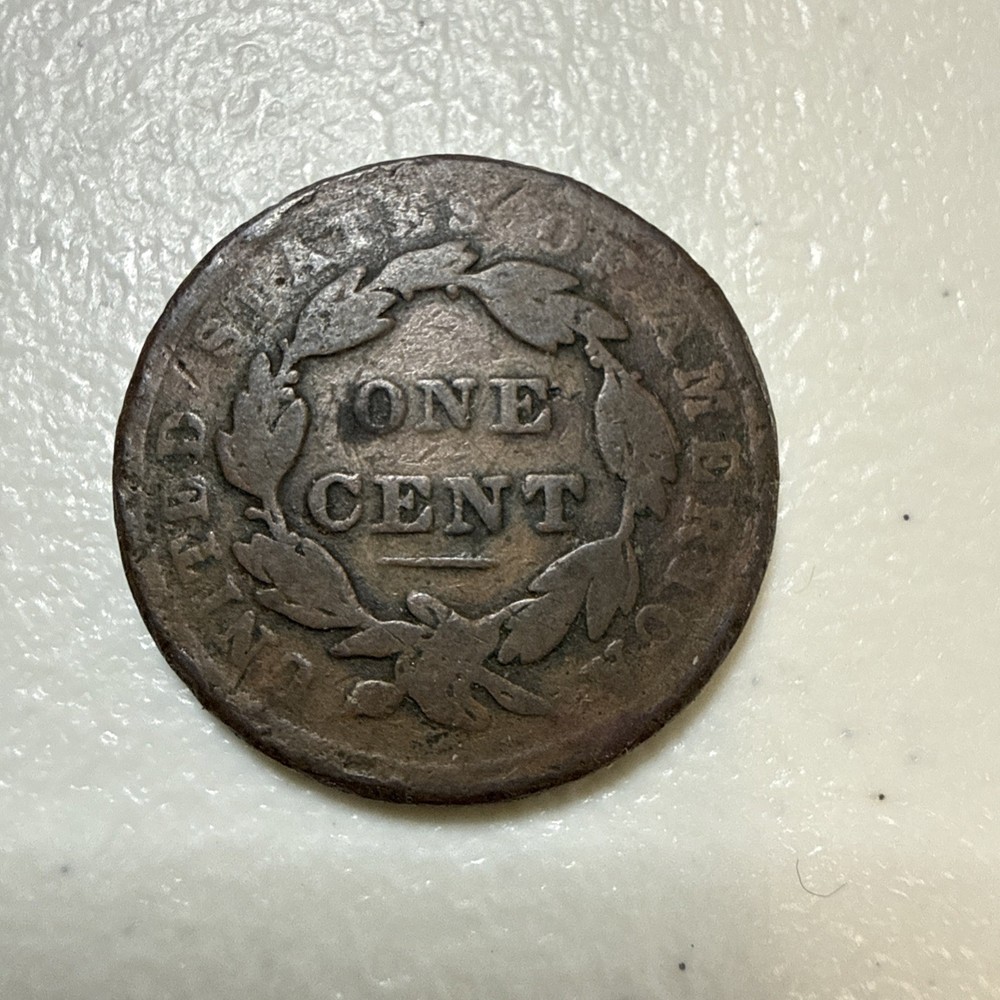 1838 coronet head large cent In AG Condition Circulated