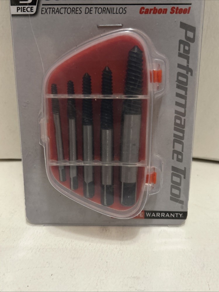 PERFORMANCE TOOL W2965 EXTRACTOR SET-SCREW 5 Piece Set