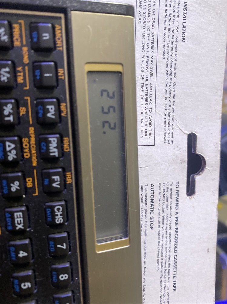 Hewlett Packard HP 12C Calculator Excellent Condition.