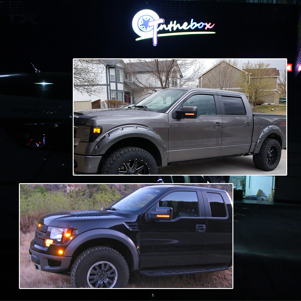 Fits 09-14 Ford F-150 Clear Lens Side Mirror Turn Signal Marker Reflector Lights