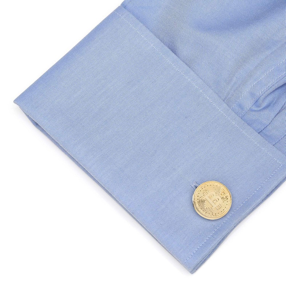 Crypto Bitcoin Debossed Cufflink