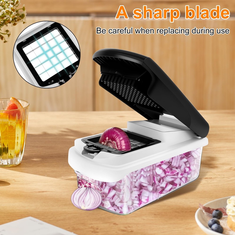 14 in 1 Vegetable Chopper Efficient Veggie with Container Black