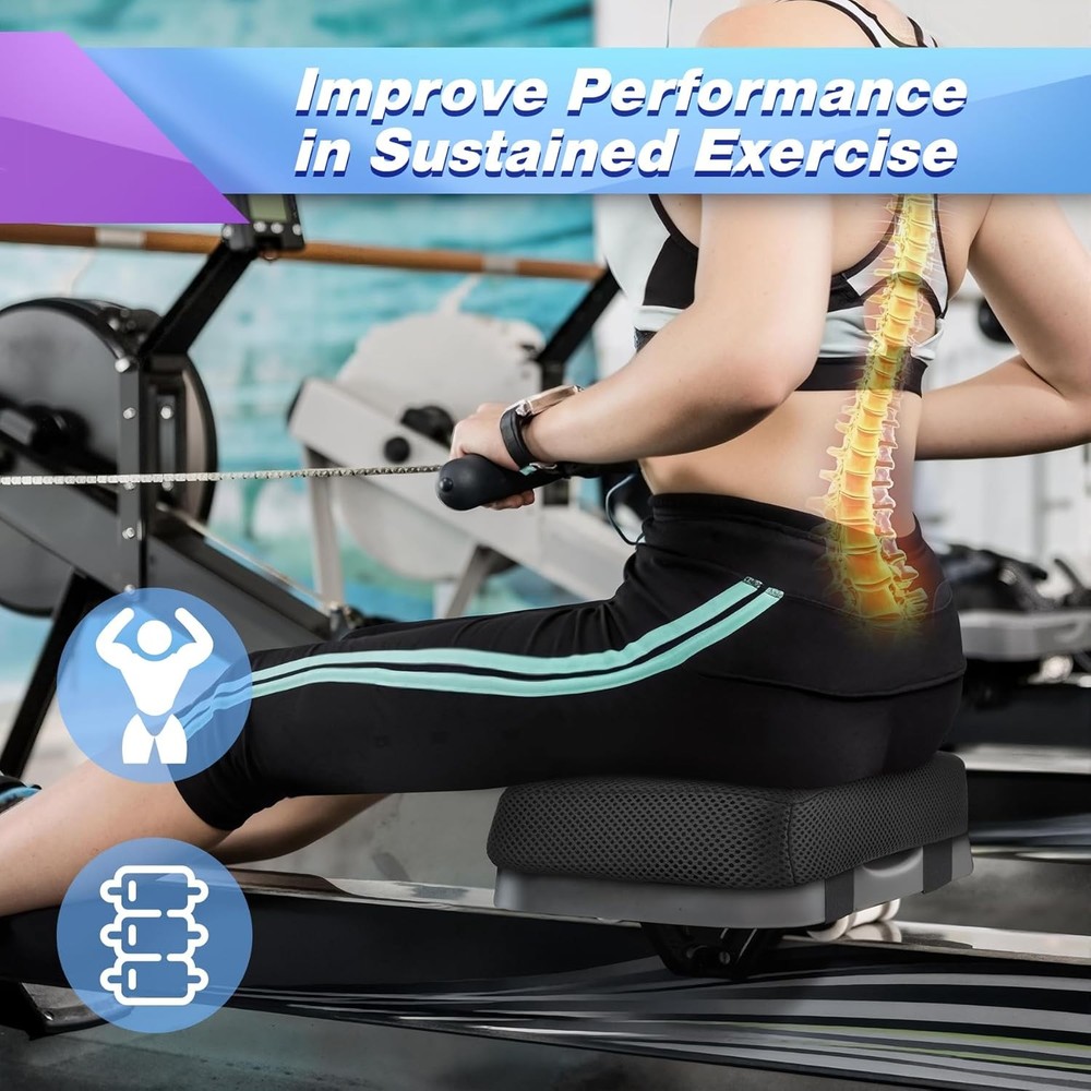 Memory Foam Seat Cushion for Rowing Machines - Rower Pad Accessory