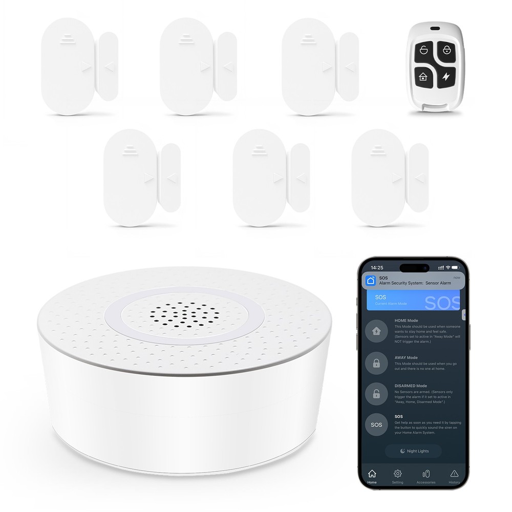 8Pcs Wireless Smart Home Security Alarm System Wireless For Smart App Control