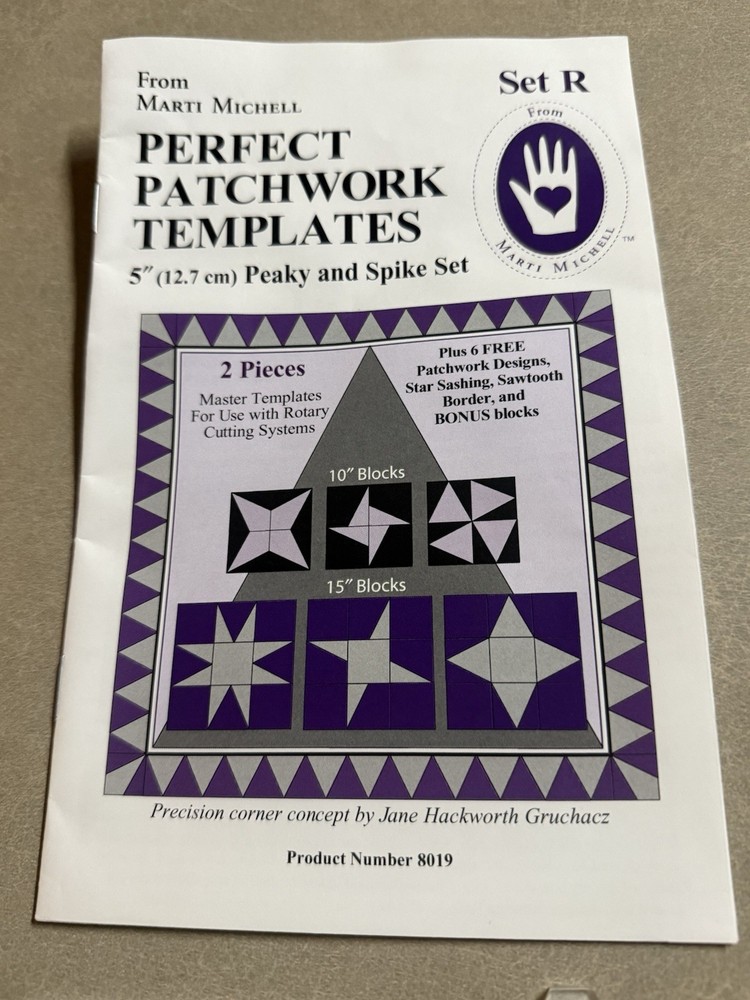 Marti Michell Perfect Patchwork Template Set R 5”Peaky and Spike Set 8019
