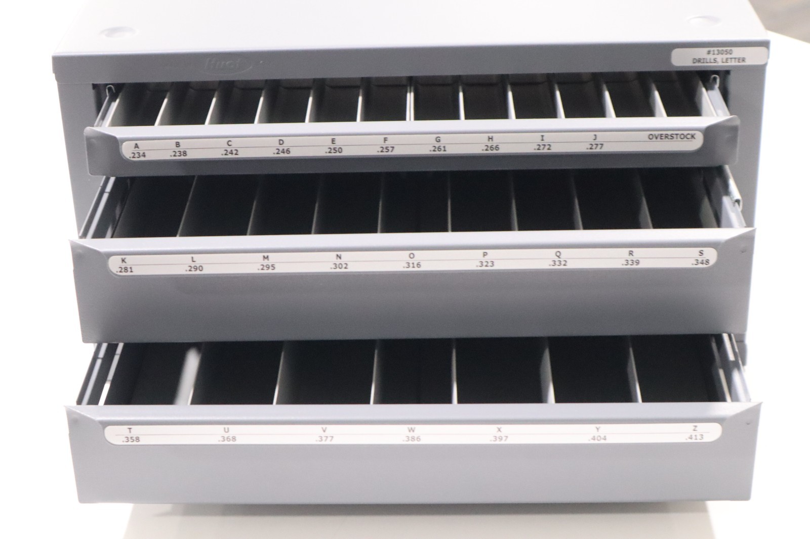 HUOT, LETTER SIZE DRILL DISPENSER, A to Z JOBBER LENGTH DRILLS 13050