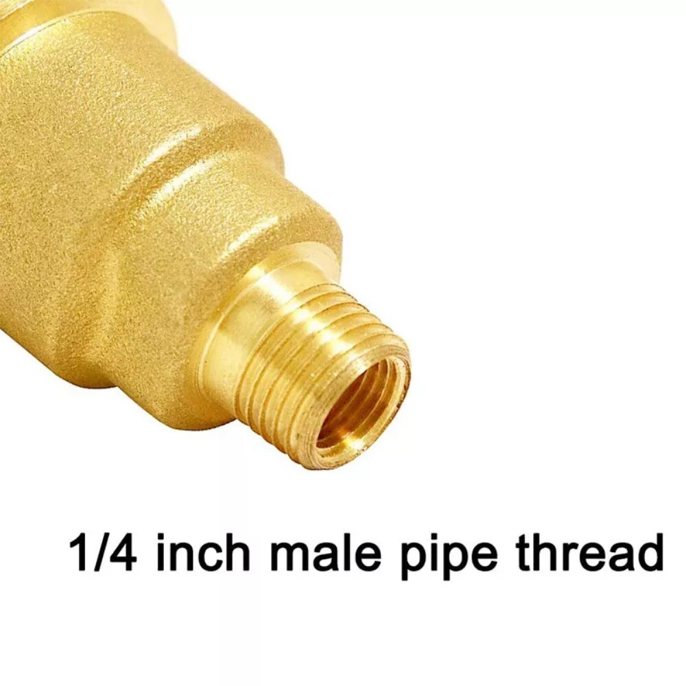 Propane Gas Fitting Adapter Solid Brass QCC1 Pipe Connect Nut 1/4" Male Thread