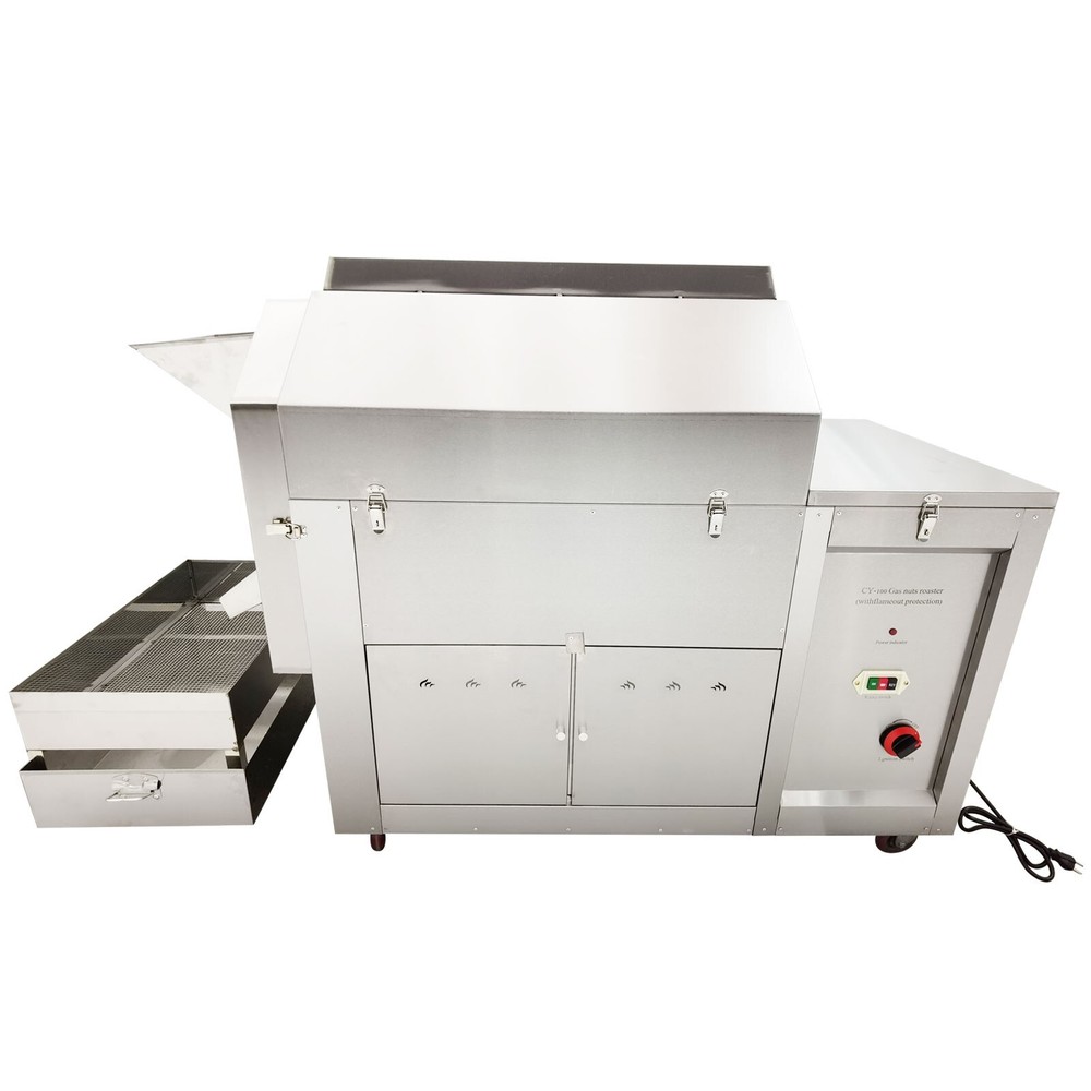 Automatic Coffee Bean Nut Roaster Roller Roasting Frying Machine 50kg 220V