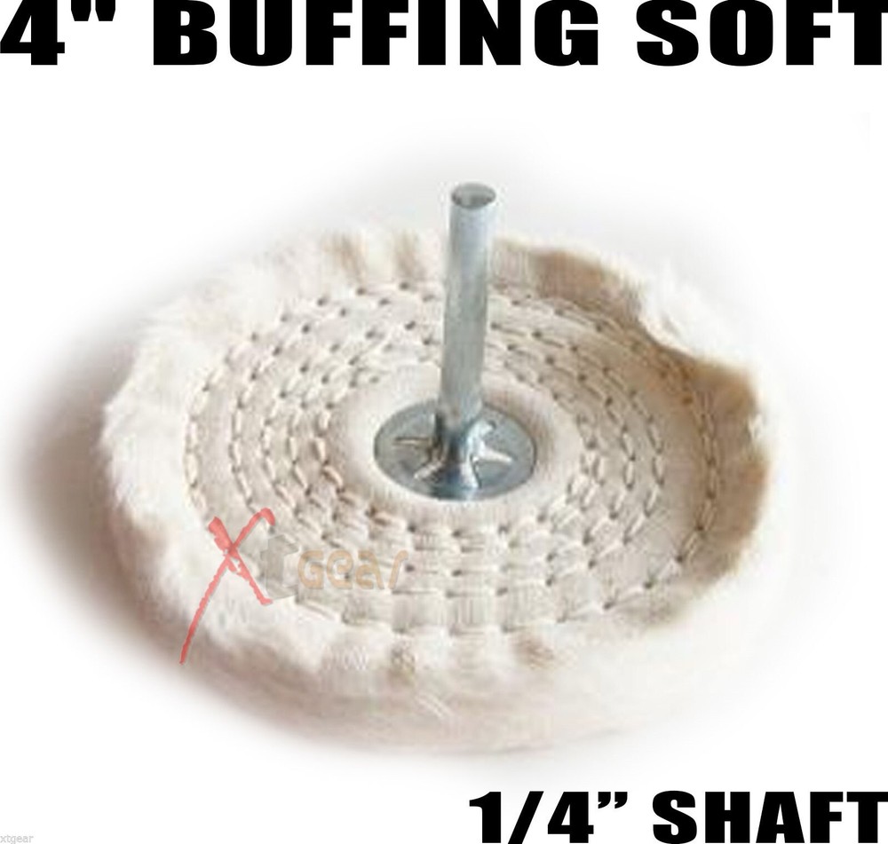 4" Buffing Soft Polishing Wheel W/1/4" Shaft Buffer Polish