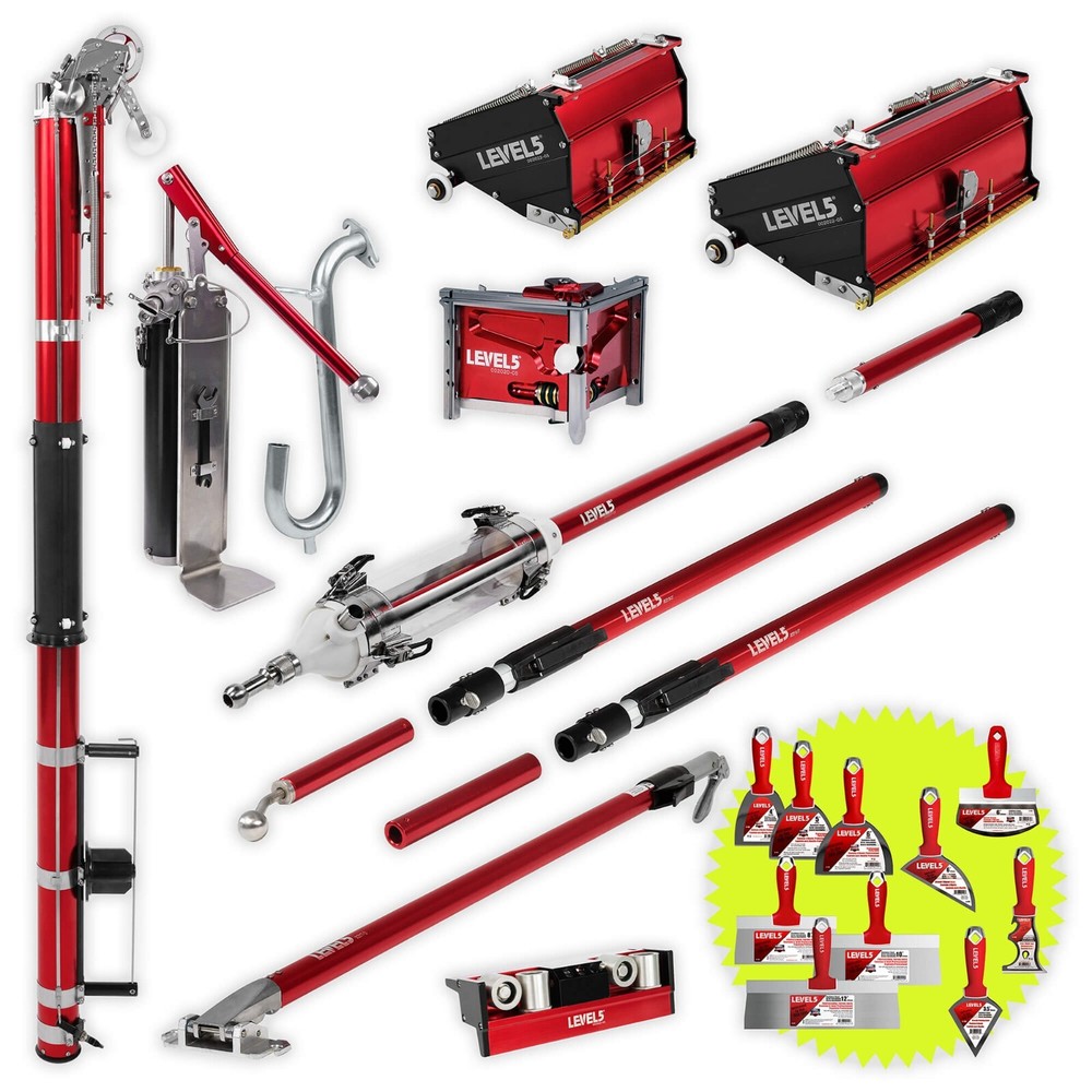 LEVEL5 Drywall Taping Tools | MEGA Boxes, Auto Taper, Pump + MiniShot | 4-671P