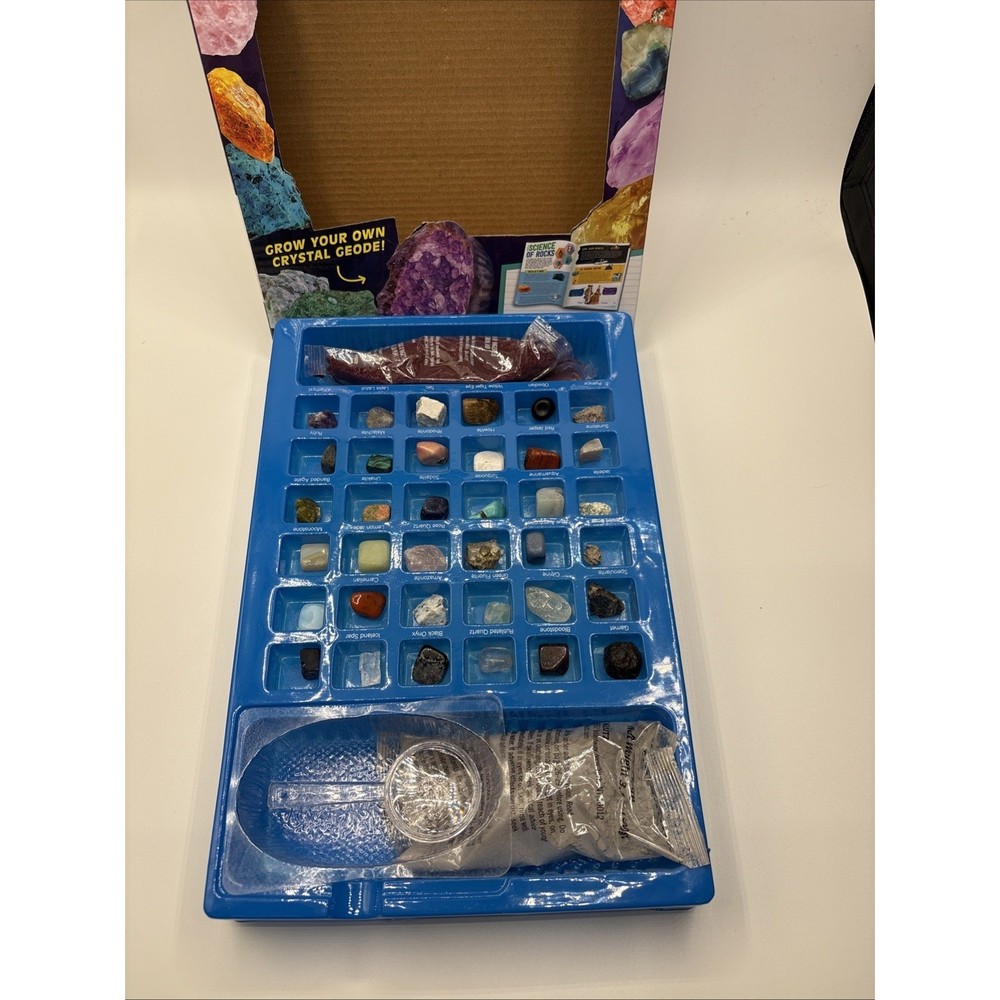 Rocks, Gems & Geodes/ Make Lab .STEM Kit . Open Box/ Book Missing.