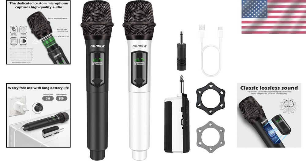 Dynamic Handheld Wireless Microphone System - Noise Reduction for Clear Sound