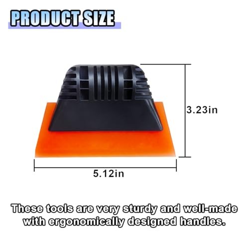 Small Squeegee, PPF Window Tint Squeegee, Rubber Non-Slip Handle Tint Orange