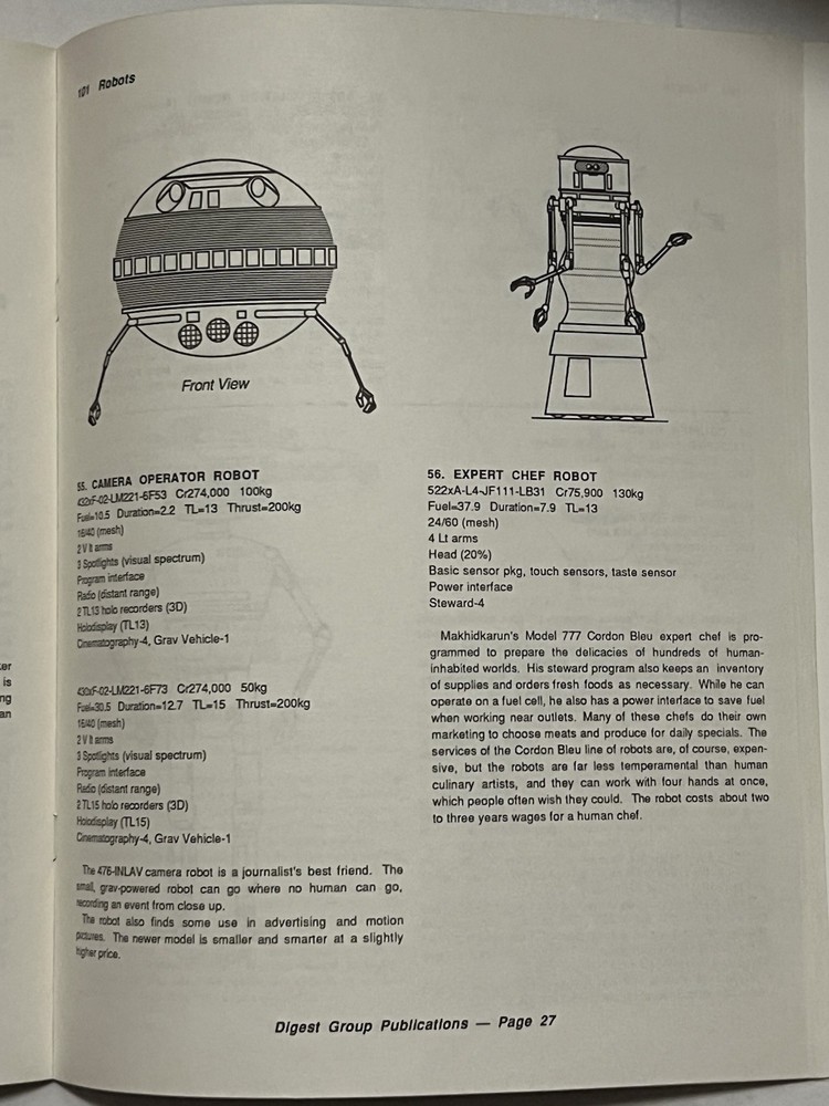 Digest Group Publications Traveller RPG 101 Robots VG